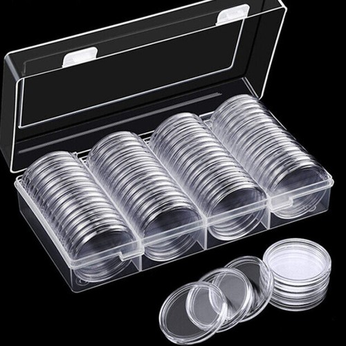 60pcs 40mm clear - coin, capsules