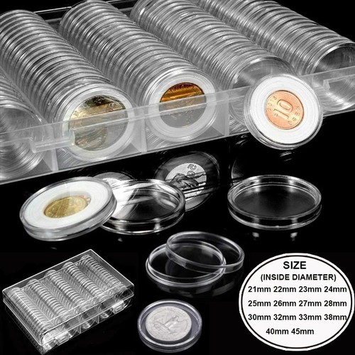 Clear plastic coin holders - plastic,