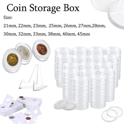 Clear plastic coin holders - coin,