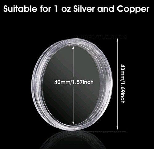 40mm clear plastic coin - 40mm,