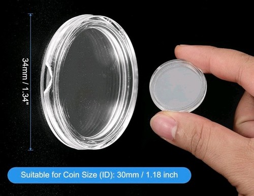 30mm plastic coin case - 30mm,