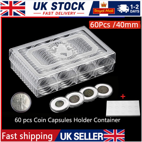 60pcs 40mm clear coin capsules - 60pcs,