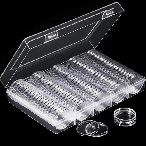 60pcs 40mm clear coin capsules - clear,