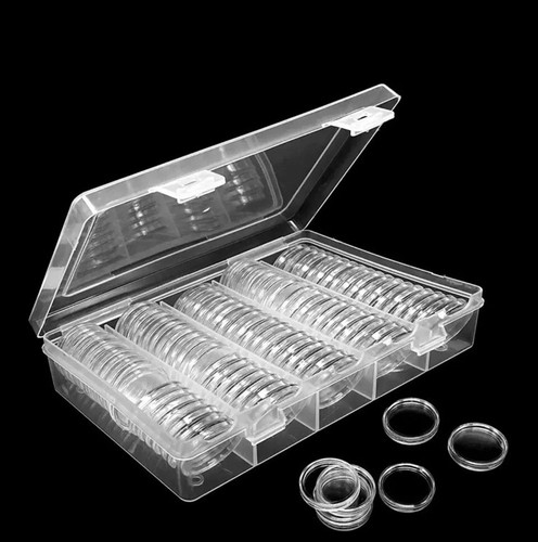 100pack coin holder - 30mm, clear